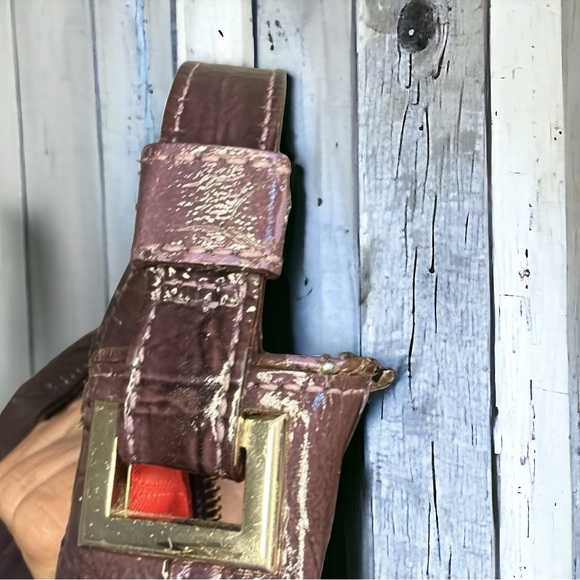 Kate Spade GUC+ Purple Croc Embossed Patent Leather Noelle Shoulder Bag - Picture 6 of 14